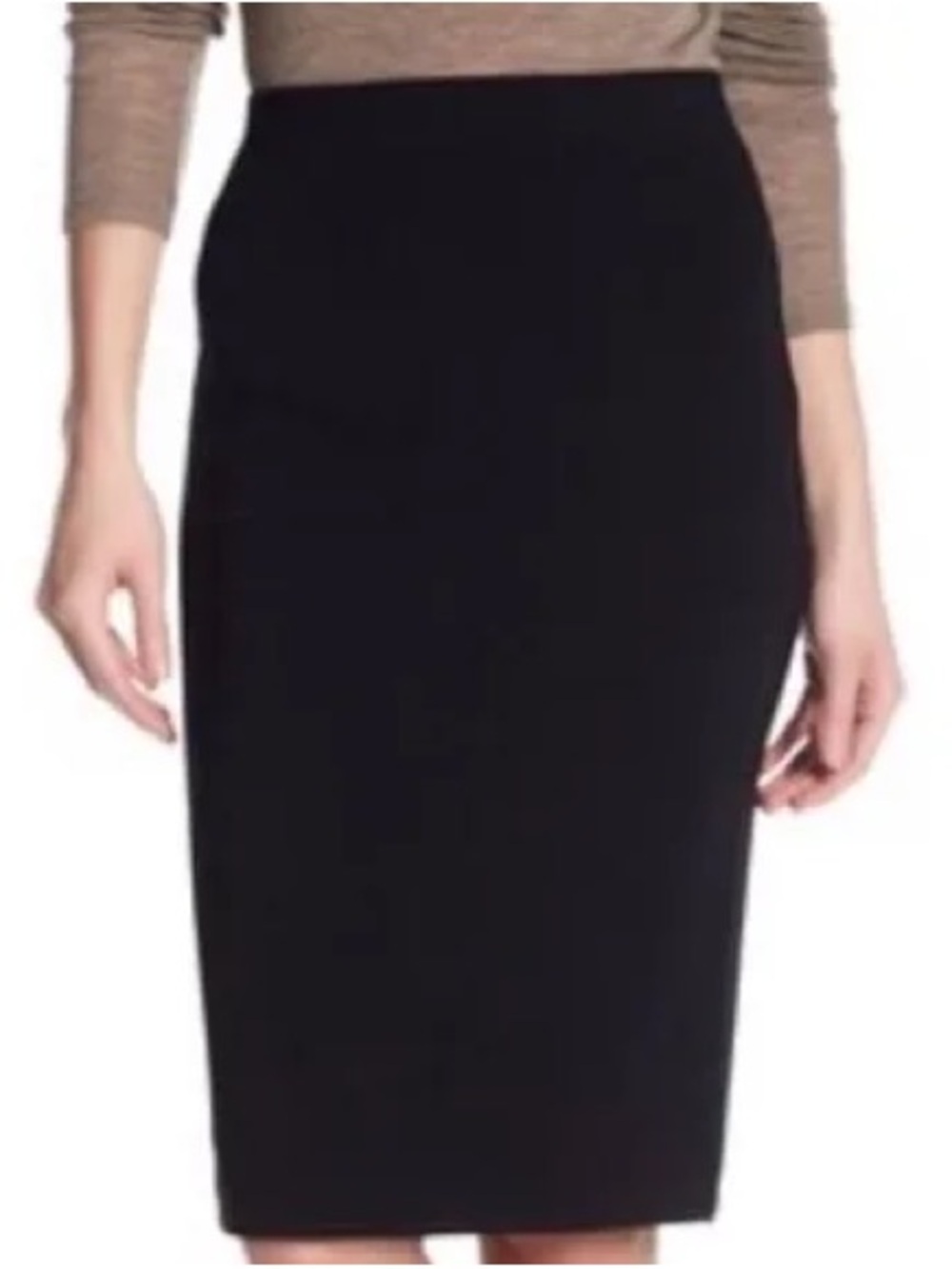 Vince Black Stretch Knit Midi Pencil Skirt Women’s Size 4 Minimalist